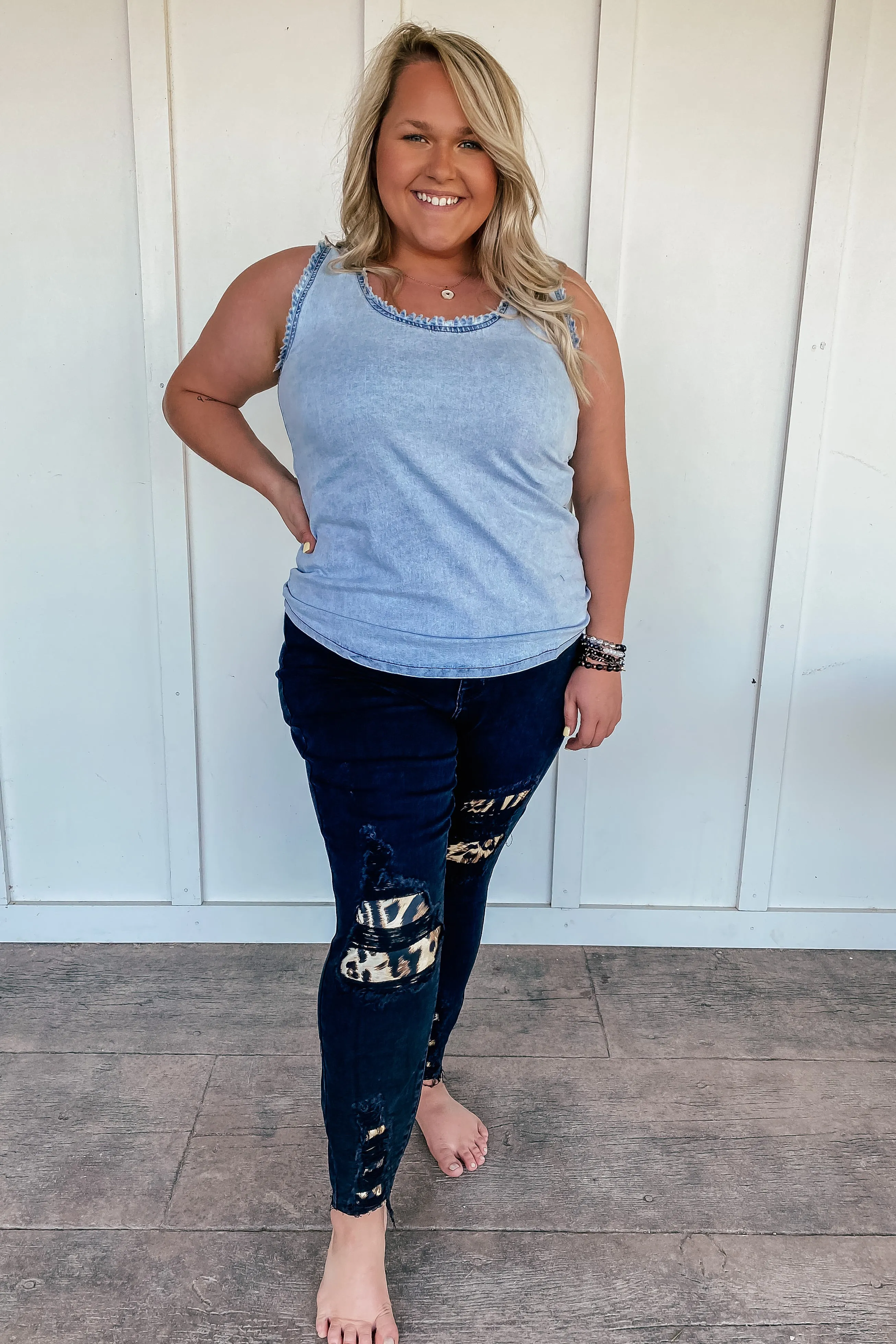 Vintage Washed Chambray Tank