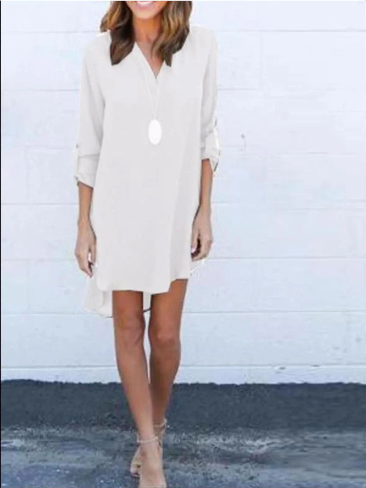 Women's Chiffon V Neck Plus Size Dress