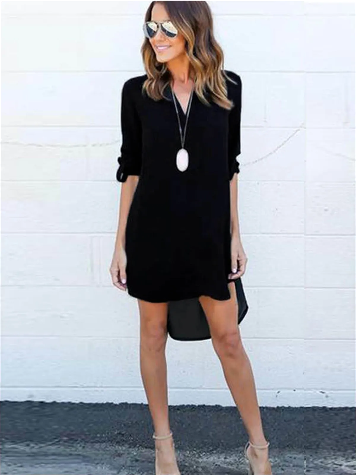 Women's Chiffon V Neck Plus Size Dress
