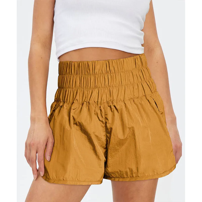 Womens High Waisted Athletic Shorts Elastic  Running Shorts Quick Dry Gym Workout Shorts