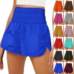 Womens High Waisted Athletic Shorts Elastic  Running Shorts Quick Dry Gym Workout Shorts