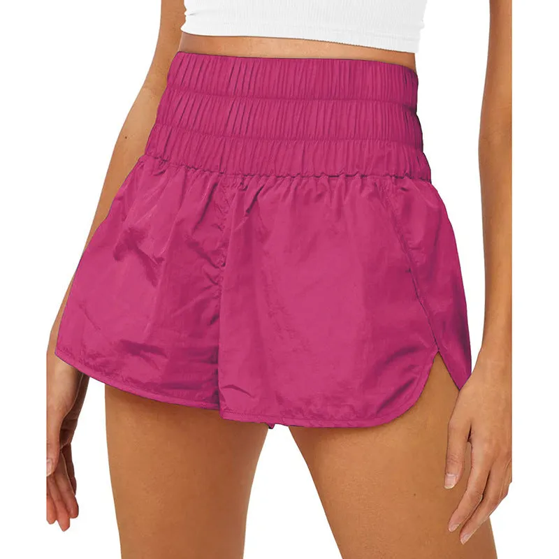 Womens High Waisted Athletic Shorts Elastic  Running Shorts Quick Dry Gym Workout Shorts