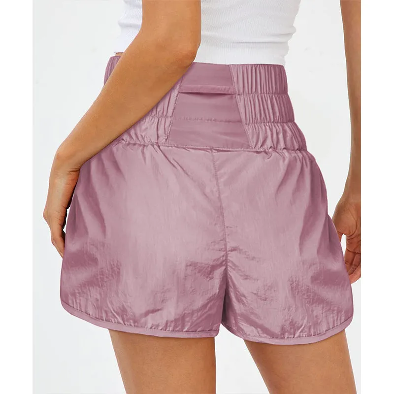 Womens High Waisted Athletic Shorts Elastic  Running Shorts Quick Dry Gym Workout Shorts