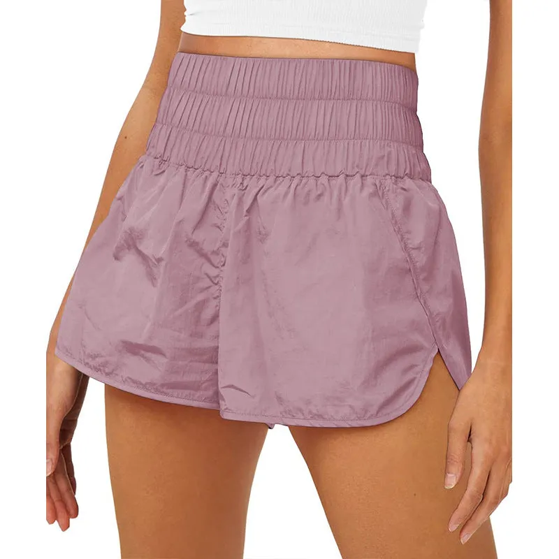 Womens High Waisted Athletic Shorts Elastic  Running Shorts Quick Dry Gym Workout Shorts