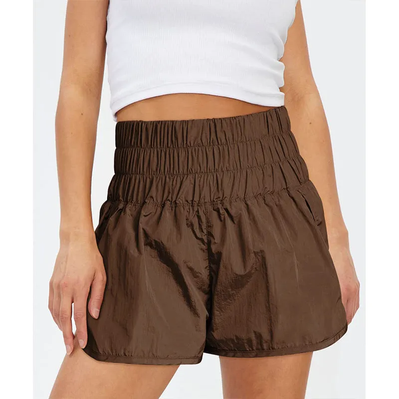 Womens High Waisted Athletic Shorts Elastic  Running Shorts Quick Dry Gym Workout Shorts