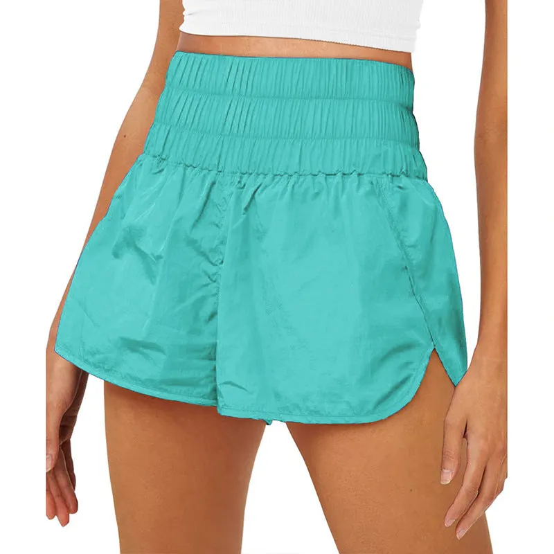 Womens High Waisted Athletic Shorts Elastic  Running Shorts Quick Dry Gym Workout Shorts