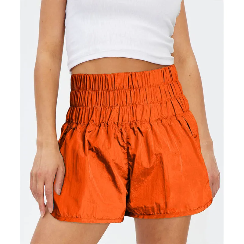 Womens High Waisted Athletic Shorts Elastic  Running Shorts Quick Dry Gym Workout Shorts