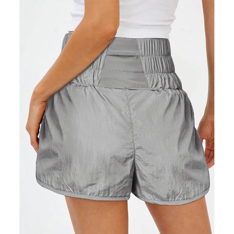 Womens High Waisted Athletic Shorts Elastic  Running Shorts Quick Dry Gym Workout Shorts