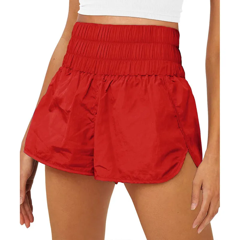 Womens High Waisted Athletic Shorts Elastic  Running Shorts Quick Dry Gym Workout Shorts
