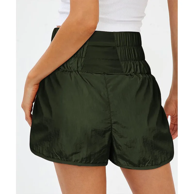 Womens High Waisted Athletic Shorts Elastic  Running Shorts Quick Dry Gym Workout Shorts