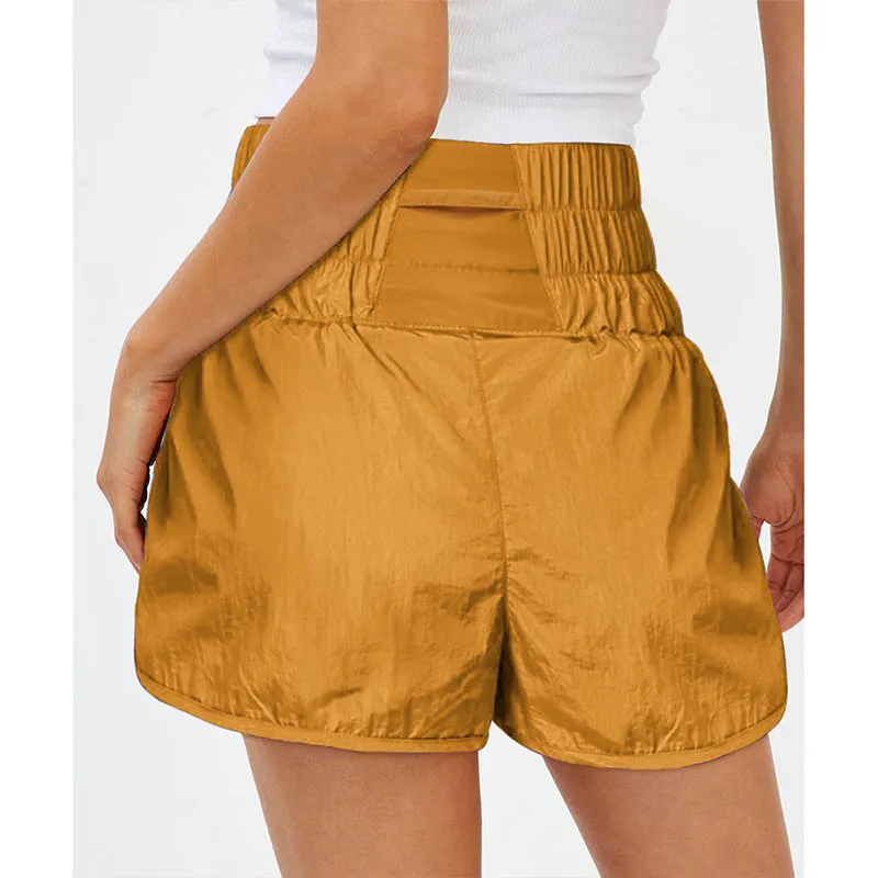 Womens High Waisted Athletic Shorts Elastic  Running Shorts Quick Dry Gym Workout Shorts