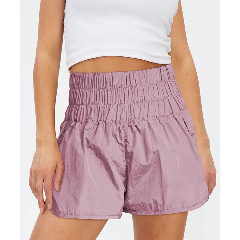 Womens High Waisted Athletic Shorts Elastic  Running Shorts Quick Dry Gym Workout Shorts