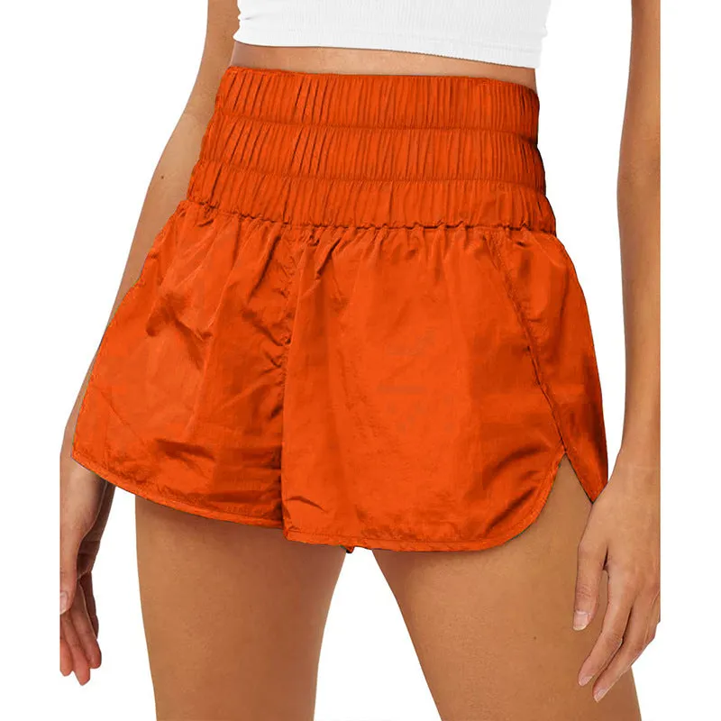 Womens High Waisted Athletic Shorts Elastic  Running Shorts Quick Dry Gym Workout Shorts