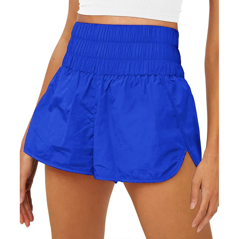 Womens High Waisted Athletic Shorts Elastic  Running Shorts Quick Dry Gym Workout Shorts