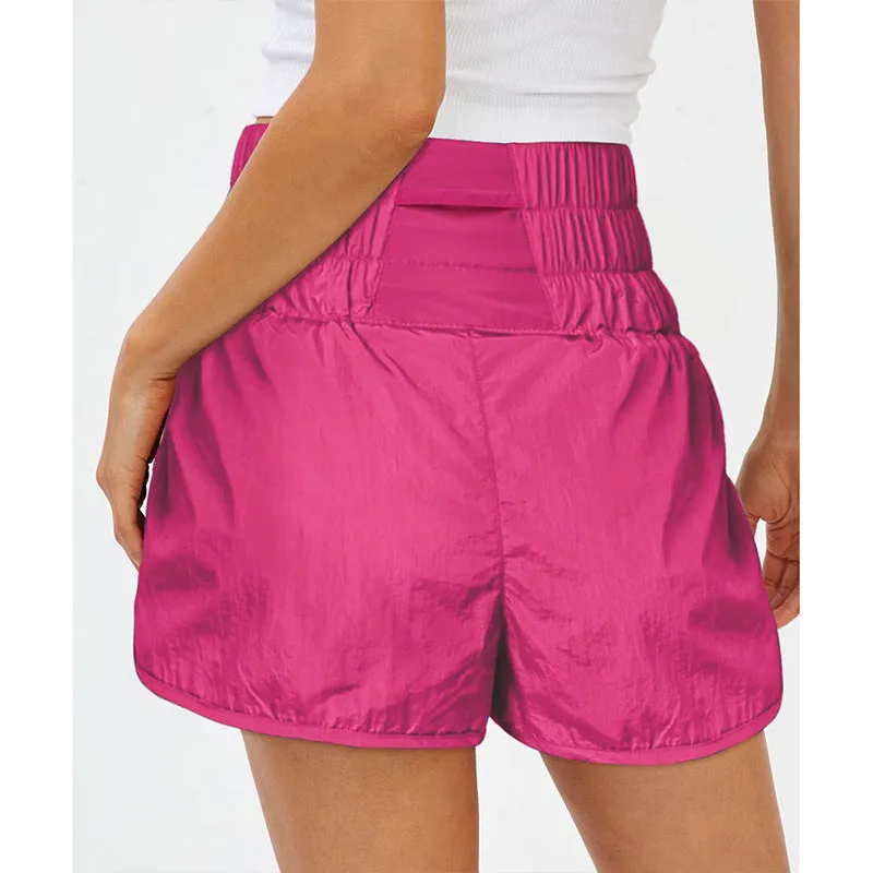Womens High Waisted Athletic Shorts Elastic  Running Shorts Quick Dry Gym Workout Shorts