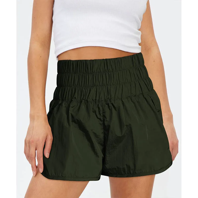 Womens High Waisted Athletic Shorts Elastic  Running Shorts Quick Dry Gym Workout Shorts