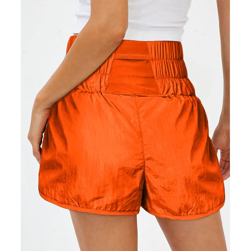 Womens High Waisted Athletic Shorts Elastic  Running Shorts Quick Dry Gym Workout Shorts