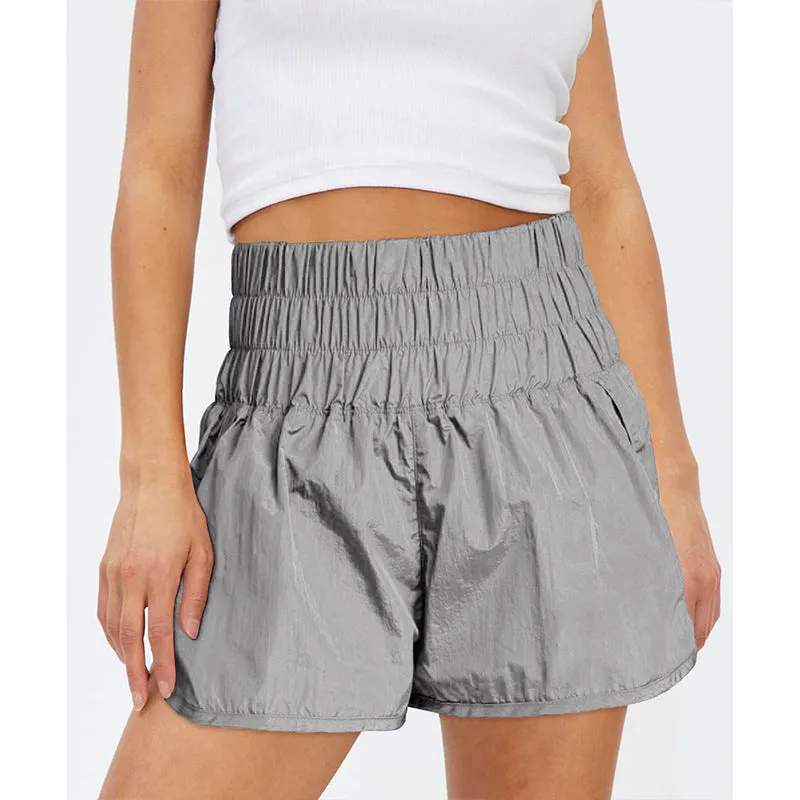 Womens High Waisted Athletic Shorts Elastic  Running Shorts Quick Dry Gym Workout Shorts