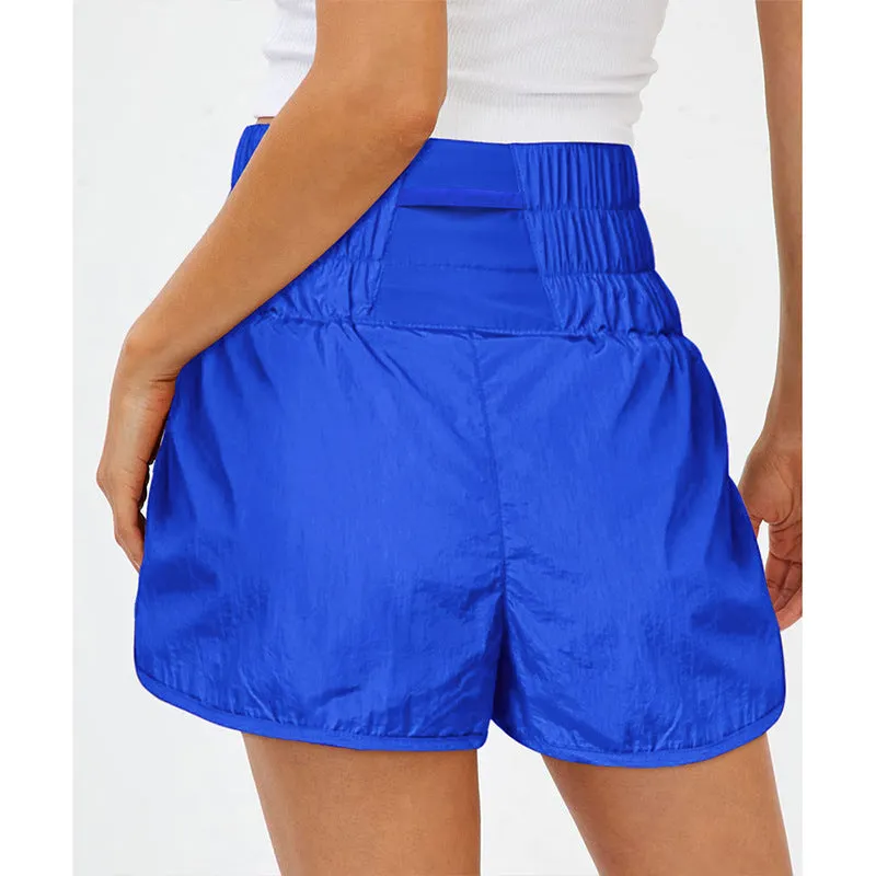 Womens High Waisted Athletic Shorts Elastic  Running Shorts Quick Dry Gym Workout Shorts
