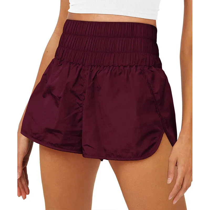 Womens High Waisted Athletic Shorts Elastic  Running Shorts Quick Dry Gym Workout Shorts