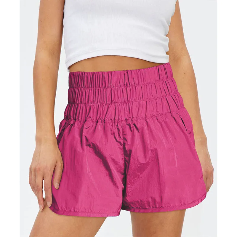 Womens High Waisted Athletic Shorts Elastic  Running Shorts Quick Dry Gym Workout Shorts