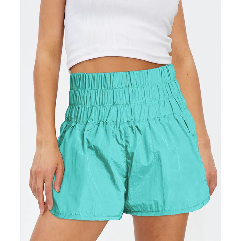 Womens High Waisted Athletic Shorts Elastic  Running Shorts Quick Dry Gym Workout Shorts