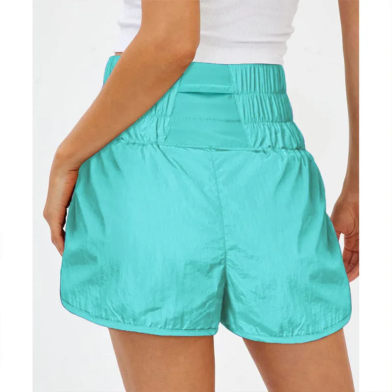 Womens High Waisted Athletic Shorts Elastic  Running Shorts Quick Dry Gym Workout Shorts
