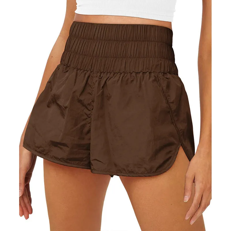 Womens High Waisted Athletic Shorts Elastic  Running Shorts Quick Dry Gym Workout Shorts