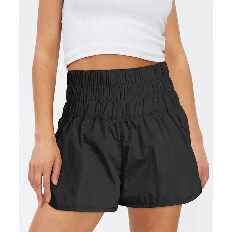 Womens High Waisted Athletic Shorts Elastic  Running Shorts Quick Dry Gym Workout Shorts