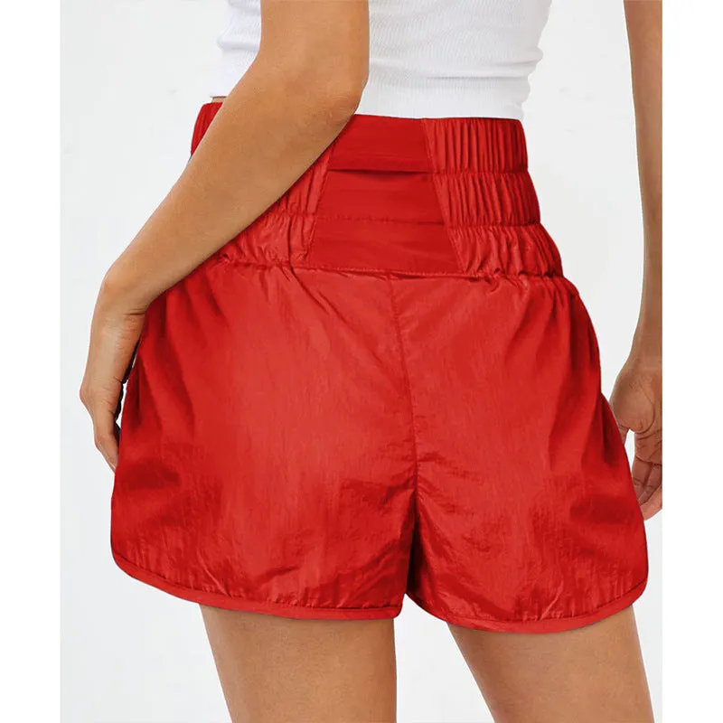Womens High Waisted Athletic Shorts Elastic  Running Shorts Quick Dry Gym Workout Shorts