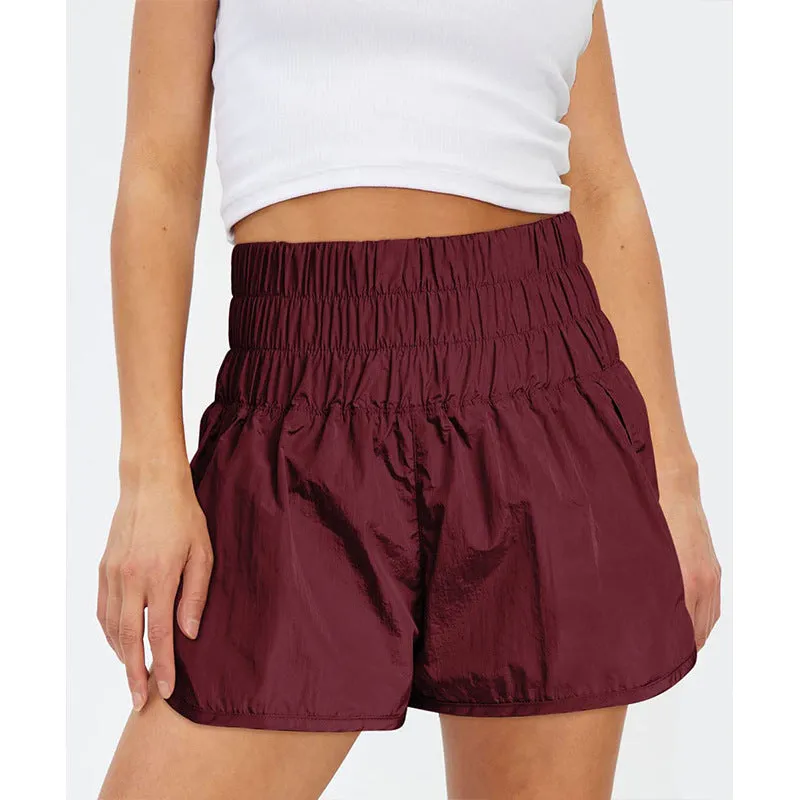 Womens High Waisted Athletic Shorts Elastic  Running Shorts Quick Dry Gym Workout Shorts