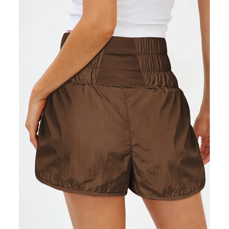 Womens High Waisted Athletic Shorts Elastic  Running Shorts Quick Dry Gym Workout Shorts