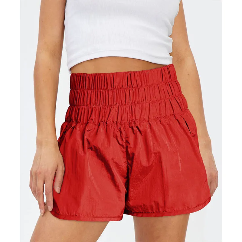 Womens High Waisted Athletic Shorts Elastic  Running Shorts Quick Dry Gym Workout Shorts