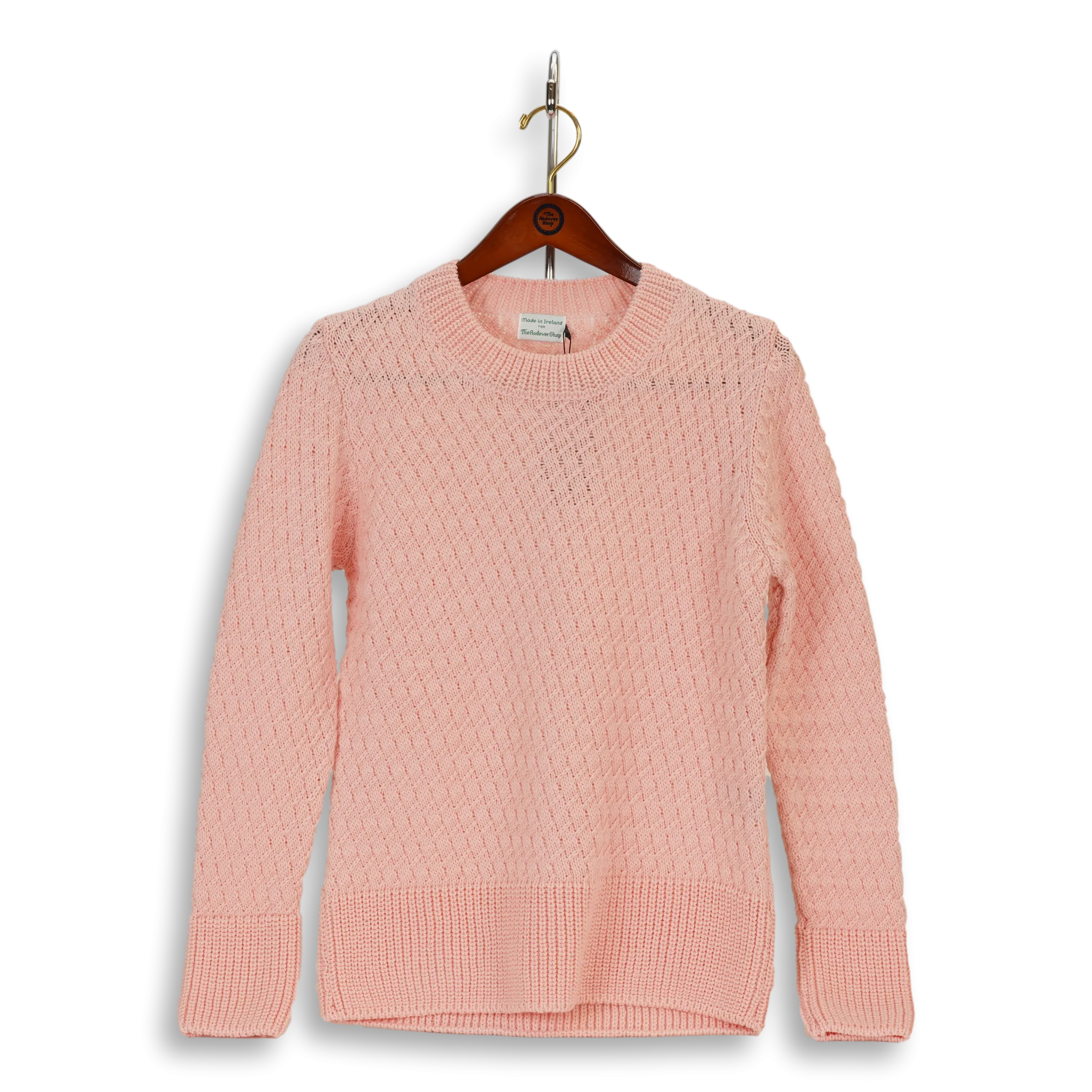 Wool Basket Weave Crew Neck Sweater