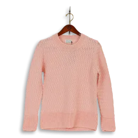 Wool Basket Weave Crew Neck Sweater
