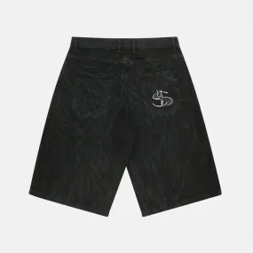Yardsale - Ripper Denim Shorts - Black