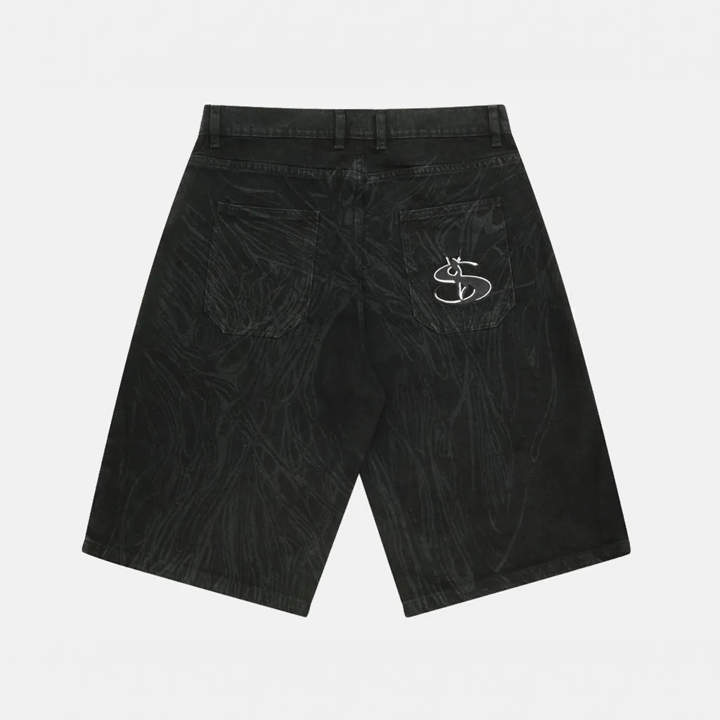 Yardsale - Ripper Denim Shorts - Black