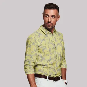 Yellow Linen Printed Shirt CAMDEN