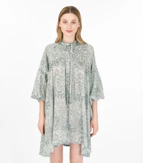 Zen Print Mini Dress Green